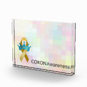 CORONAwareness Rainbow Pixel  Lucite Fotoblokken (Rechts)