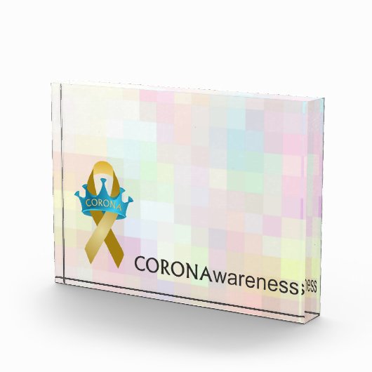 CORONAwareness Rainbow Pixel  Lucite Fotoblokken (Rechts)