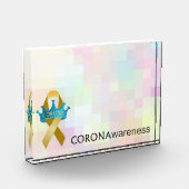 CORONAwareness Rainbow Pixel  Lucite Fotoblokken (Links)