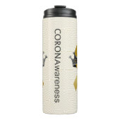 CORONAwareness White Gold Geo Travel Thermosbeker (Voorkant)