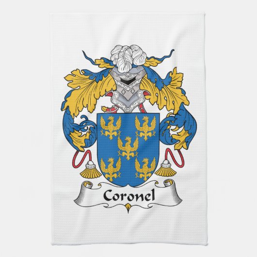 Coronel Family Crest Theedoek (Verticaal)