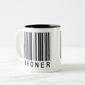 Coroner Bar-code Tweekleurige Koffiemok (Voorkant links)