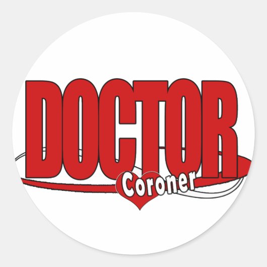 CORONER LOGO BIG RED DOCTOR RONDE STICKER (Voorkant)