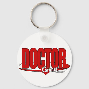 CORONER LOGO BIG RED DOCTOR SLEUTELHANGER