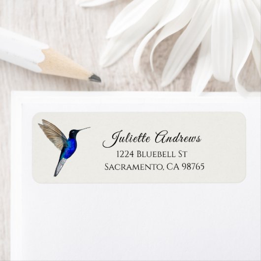 Coronet Hummingbird Retouradreslabel Etiket (Insitu)