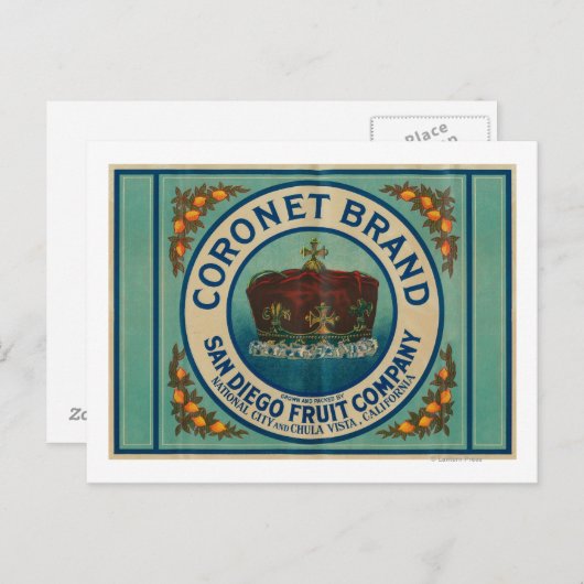 Coronet Lemon LabelChula Vista, CA Briefkaart (Voorkant / Achterkant)