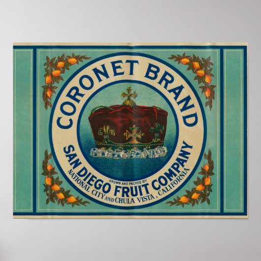 Coronet Lemon LabelChula Vista, CA Poster (Voorkant)