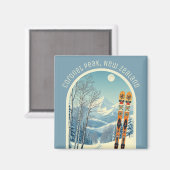 Coronet Peak Nieuw-Zeelandse skigebied souvenir Magneet (Voorkant / Achterkant)