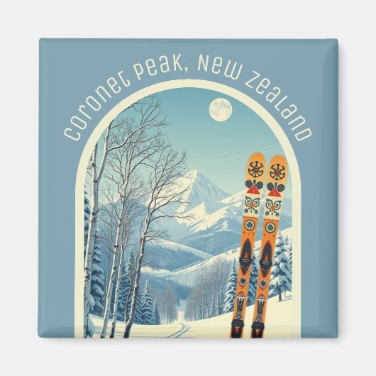 Coronet Peak Nieuw-Zeelandse skigebied souvenir Magneet (Voorkant)