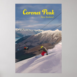 Coronet Peak Skigebied Reisposter Poster
