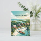 Coronie District Suriname Briefkaart (Staand voorkant)