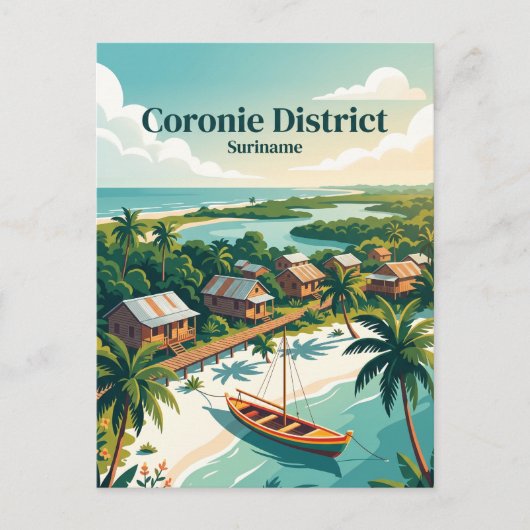 Coronie District Suriname Briefkaart (Voorkant)