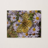 Coronis Fritillary op Aster Flowers bij Grand Teto Legpuzzel (Horizontaal)