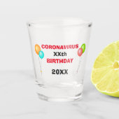 Corornavirus Covid 19 Pandemische Quarantaine Birt Shot Glas (Voorkant)