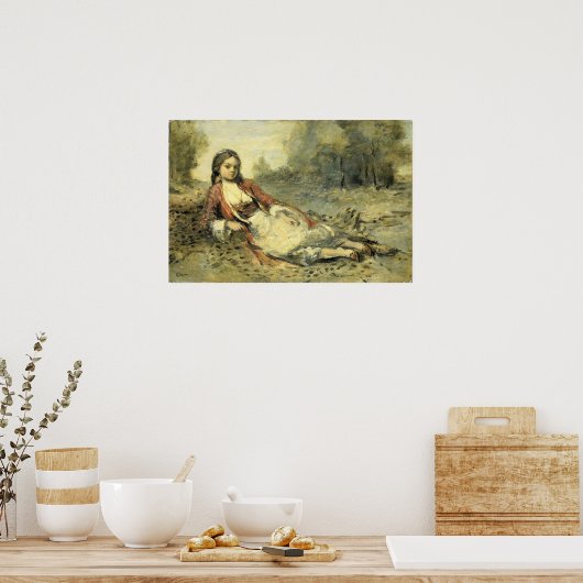 Corot - Algerijnse vrouw Poster (Keuken)