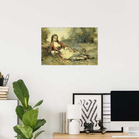 Corot - Algerijnse vrouw Poster (Thuiskantoor)