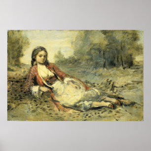 Corot - Algerijnse vrouw Poster