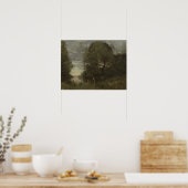 Corot - Bathers in een beboste kreek Poster (Keuken)
