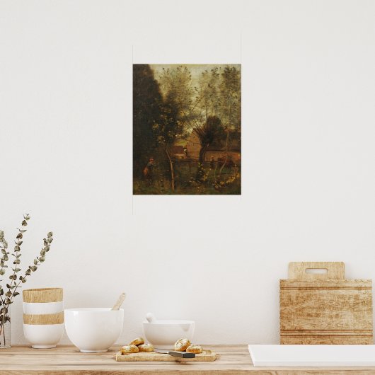 Corot - Boerderij Scene Poster (Keuken)