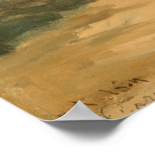 Corot - Brug op de Saone rivier bij Macon Poster (Hoek)