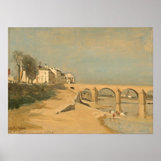Corot - Brug over de Saône rivier bij Macon Poster (Voorkant)