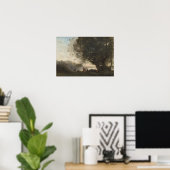 Corot - Dans onder bomen, rand van het meer 1865 Poster (Thuiskantoor)