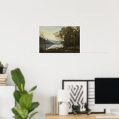 Corot - De aangemeerde schipper Poster (Thuiskantoor)