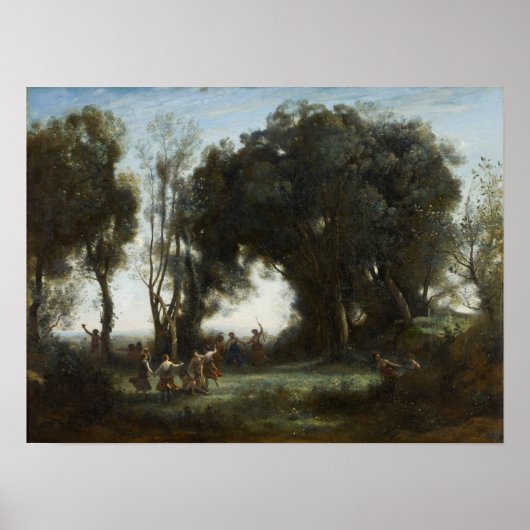 Corot - De dans van de nimfen Poster (Voorkant)