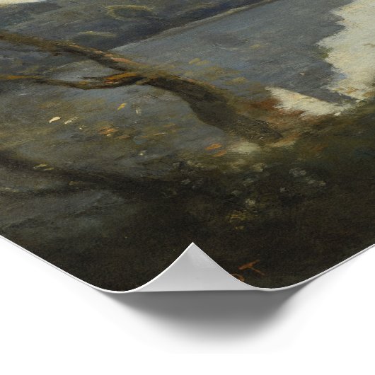 Corot - De Vastgemaakte Bootman Poster (Hoek)