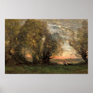 Corot - De visser Poster