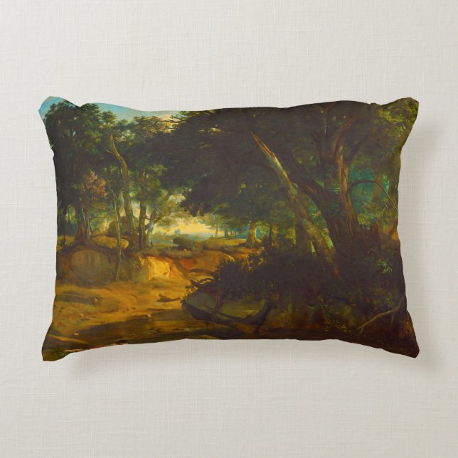 Corot Forest bij Fontainebleau Accent Kussen (Voorkant)