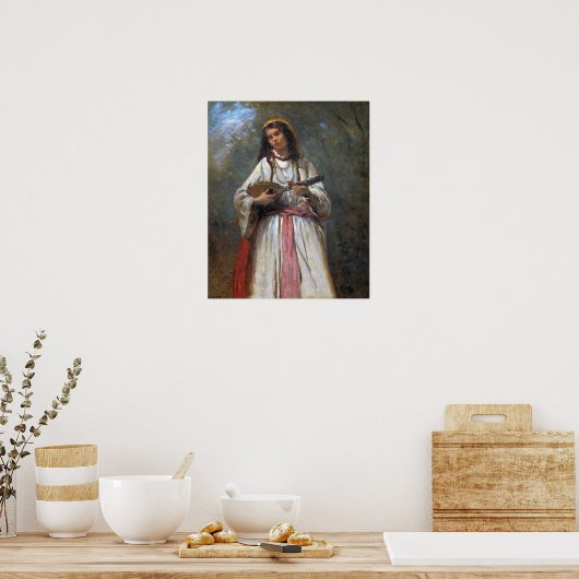 Corot - Gypsy With Mandolin Poster (Keuken)