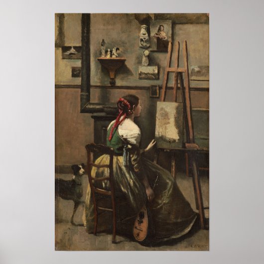 Corot - Het Atelier van de Kunstenaar Poster (Voorkant)