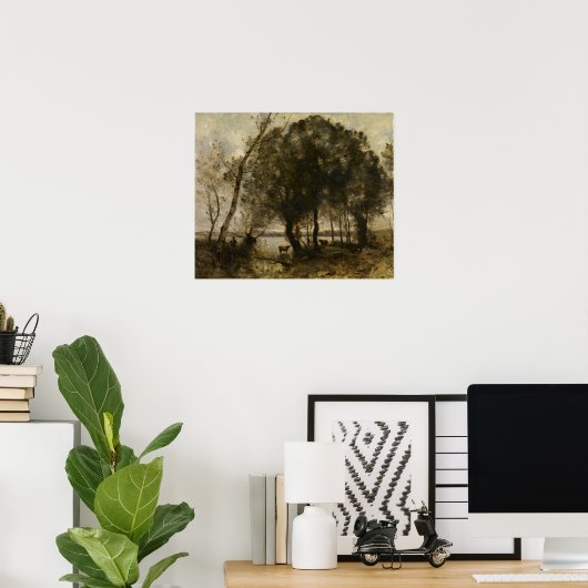 Corot - Het meer Poster (Thuiskantoor)