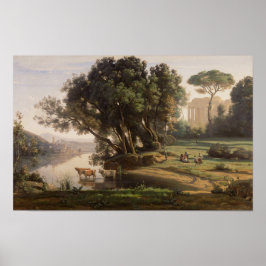 Corot - Italiaans landschap (1835) Poster