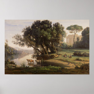 Corot - Italiaans landschap (1835) Poster