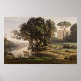 Corot - Italiaans landschap (1835) Poster
