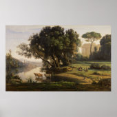 Corot - Italiaans landschap Poster (Voorkant)