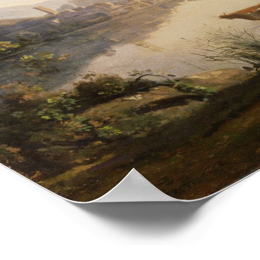 Corot - Italiaans landschap Poster (Hoek)