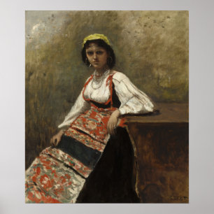 Corot - Italiaans meisje 1872 Poster