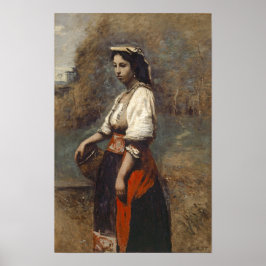 Corot - Italianne op La Fontaine 1865 Poster