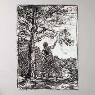 Corot - jong meisje en dood poster