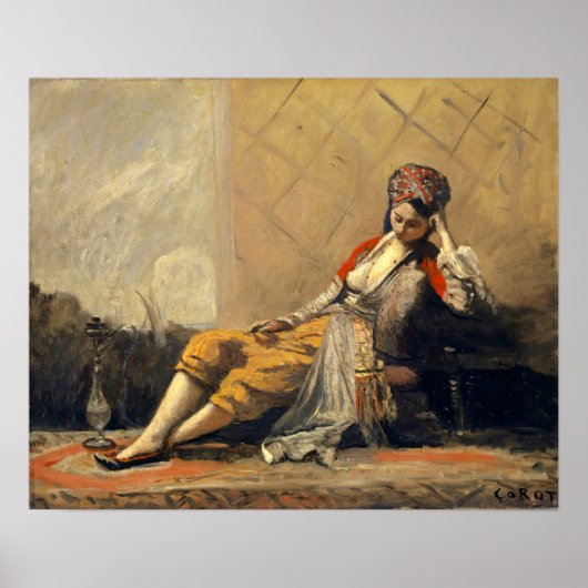 Corot - Kamermeisje (Odalisque) 1871 Poster (Voorkant)