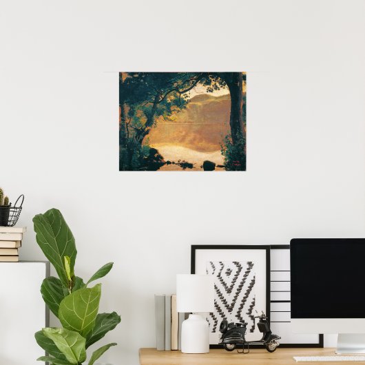 Corot - Lake Nemisee Poster (Thuiskantoor)