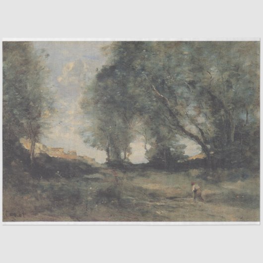 Corot Landscape Decoupage Tissue Paper Tissuepapier (Voorkant)