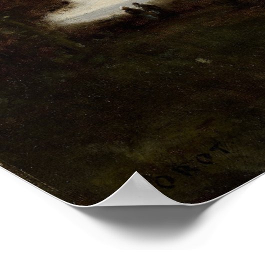 Corot - Landschap 1870 Poster (Hoek)