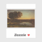 Corot - Landschap met meer en bootman Sticker (Vel)