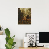 Corot - Landschap op een boerderij Poster (Thuiskantoor)
