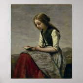 Corot - Leesmeisje Poster (Voorkant)