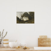 Corot - Nimfen en Faunen Poster (Keuken)